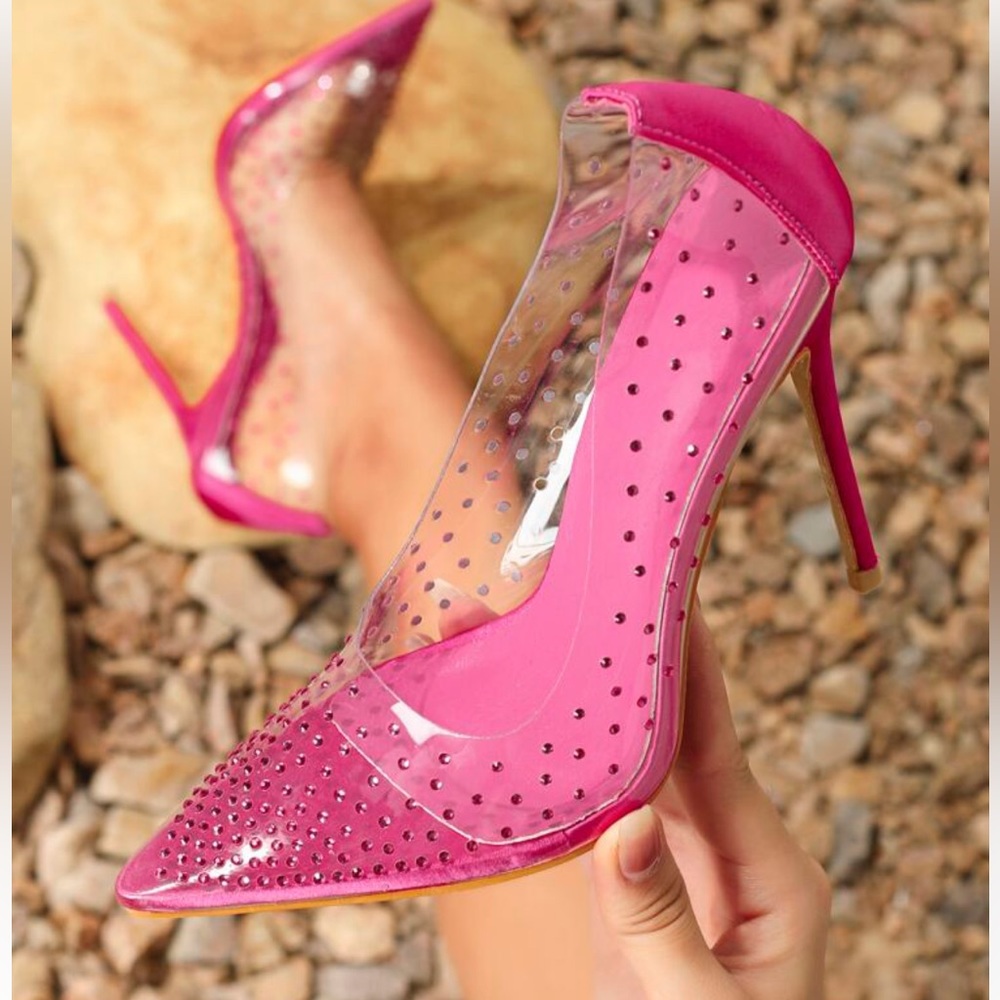 Pink high heels size 8
